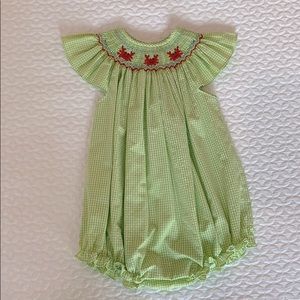Baby Girl Green Crab Bubble